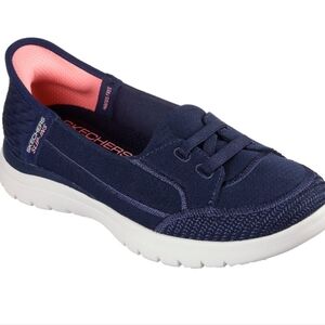 Skechers Women's Navy and Pink Slip-On Shoes
